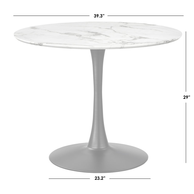 Almena Pedestal Dining Set, 5 Pieces: 1 Table, 4 Chairs