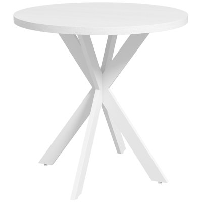 29.5" Round Kitchen Table, Dining Table for Small Spaces, Steel Leg