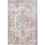Bungalow Rose Iana Medallion SplashGuard Machine Washable Area Rug