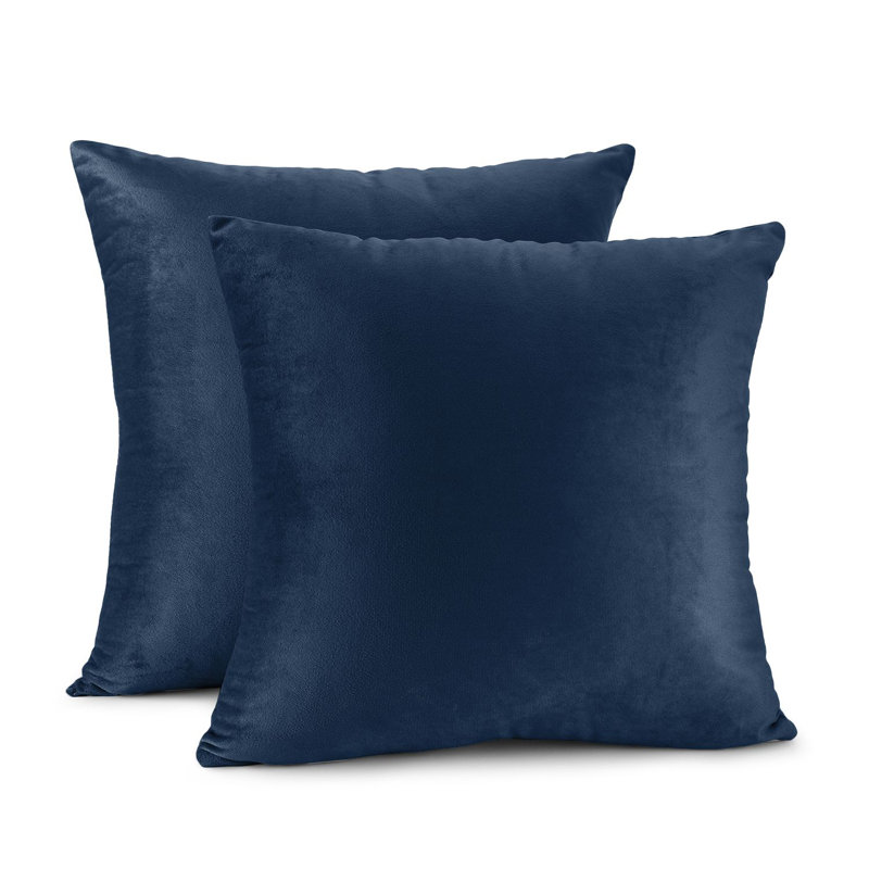  Velvet Decorative Throw Pillow Cover, Navy Blue, Square 20"H x 20"W