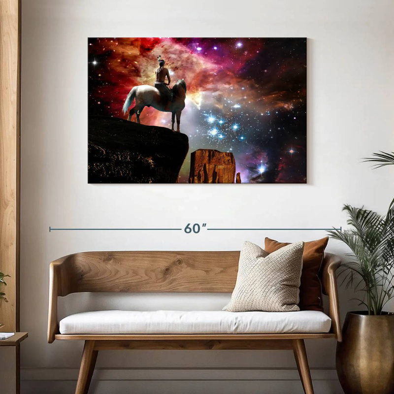 Lelar Native American Warrior At Night, 30" H x 45" W