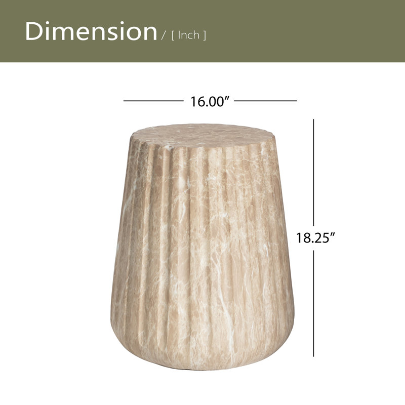 Table d'appoint d'extérieur sculptée Cleme, Doré