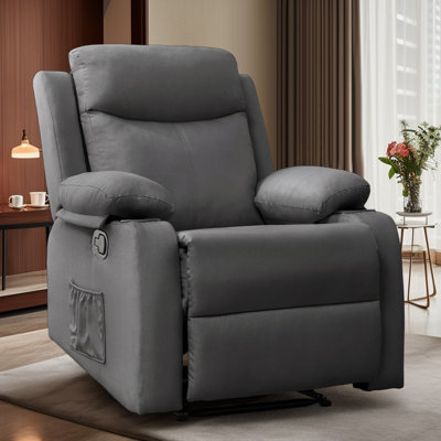 Fauteuil inclinable KORSER, fauteuils inclinables à bascule pour le salon, petits fauteuils inclinables pour les petits espaces, fauteuils inclinables manuels en tissu avec poches latérales