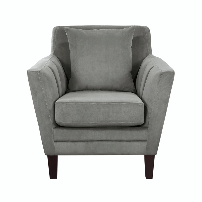Lakhdar Upholstered Armchair, Gray Velvet