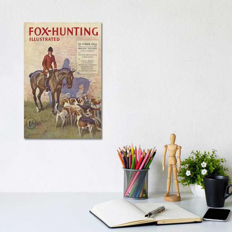 1934 Fox-Hunting Illustrated Magazine Cover - Wrapped Canvas Gallery-Wrapped Canvas Giclée, 20.32 cm H x 30.48 cm W