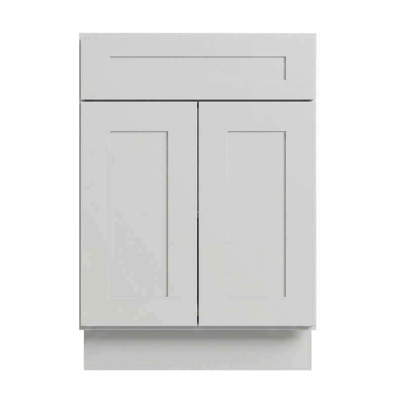 Modern Shaker Kitchen Base Cabinet, Solid Birch Frame & Plywood Box, Soft-Close Slides & Hinges, Modular Sizes for Custom Layout(12”–42”)