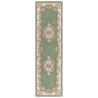 Tapis floral en laine / coton touffeté à la main Stender