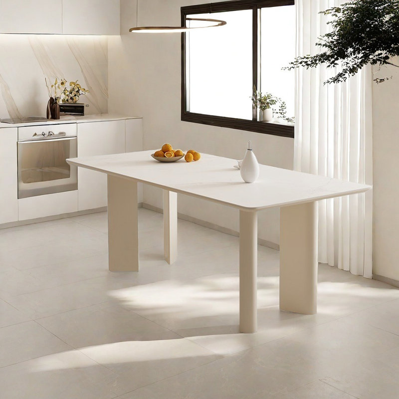 Table de salle à manger blanche, H 29,5 po x L 63 po x l 33,5 po