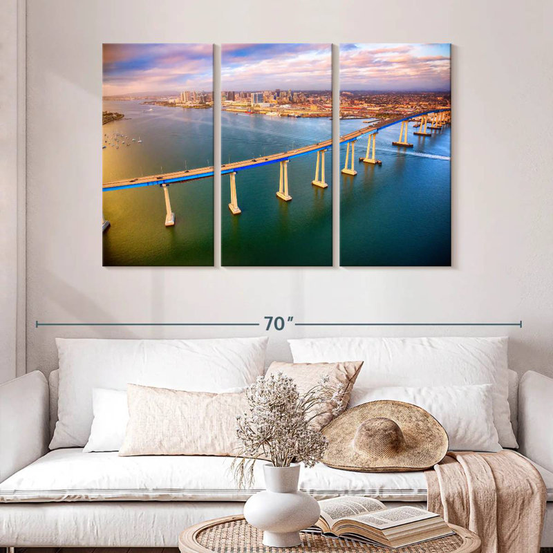 Lilie Coronado Bridge, horizon de la ville, H 32 po x l 50 po