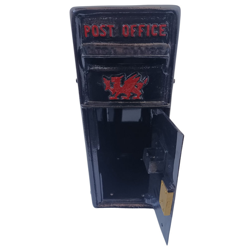 Thiam Metal Wall Mounted Post Box, Black
