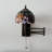 Tiffany Sconce Lamp Swing Arm Orange Stained Glass Rose Flowers Pull Chain Switch 13”W*8”D*15”H-943814181