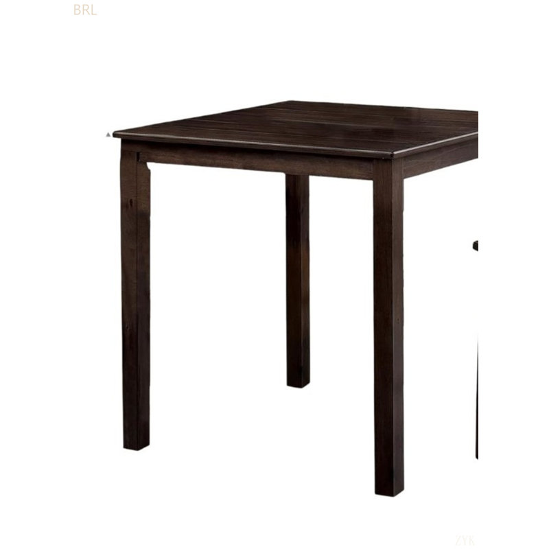 Ensemble de table de salle à manger de style transitionnel. Table de salle à manger carrée, Marron foncé