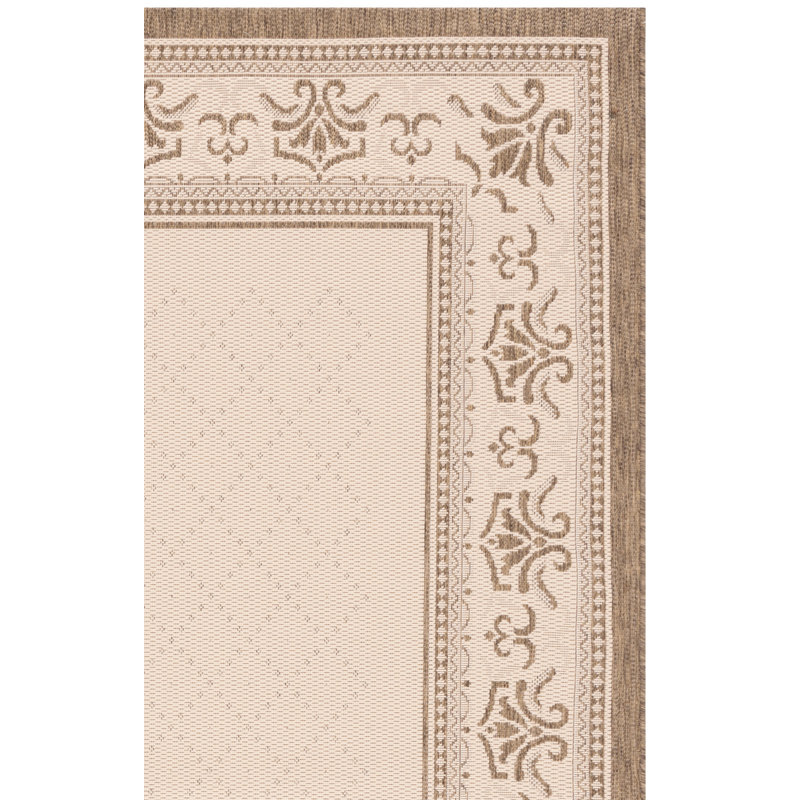Bordeaux Oriental Natural/Brown Indoor / Outdoor Area Indoor/Outdoor Area Rug, Square 7'1