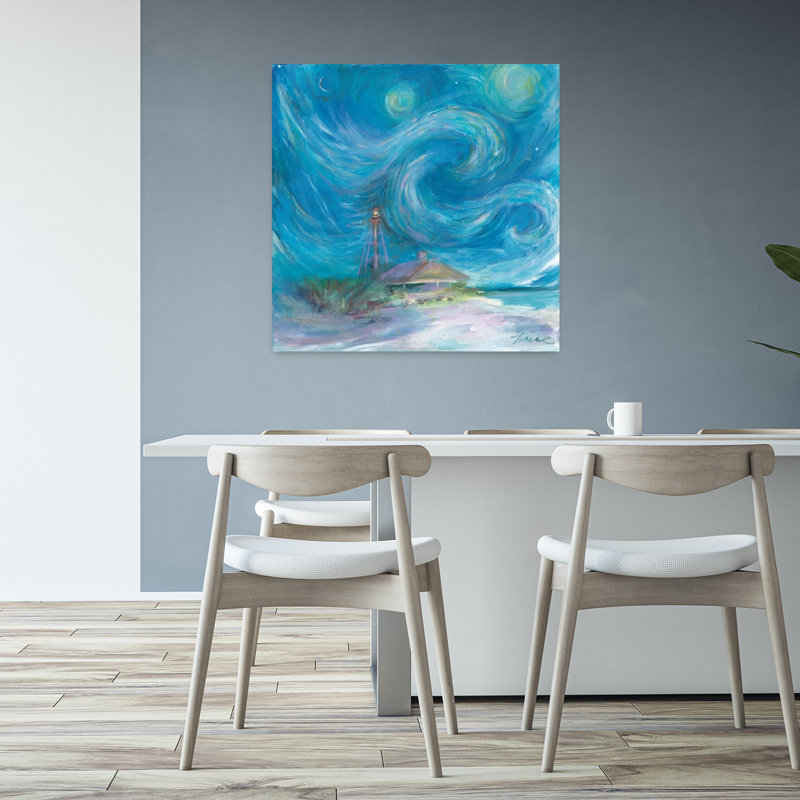 Nuit étoilée, art côtier abstrait, H 32 po x l 32 po