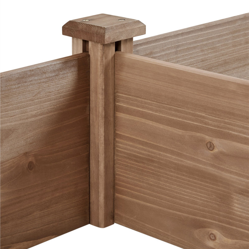 Boîte à fleurs surélevée en bois de sapin Cisbrough, Marron foncé, H 11 po x l 95 po x P 49 po