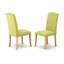 Cet ensemble de salle à manger 9 pièces comprend une table de salle à manger en bois et 8 chaises rembourrées en tissu de lin avec dossier haut - finition chêne-532507631-532507624