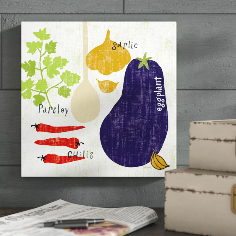 Reproduction d’art graphique sur toile, "Italiano aubergine" par Sue Schlabach, H 12 po x l 12 po