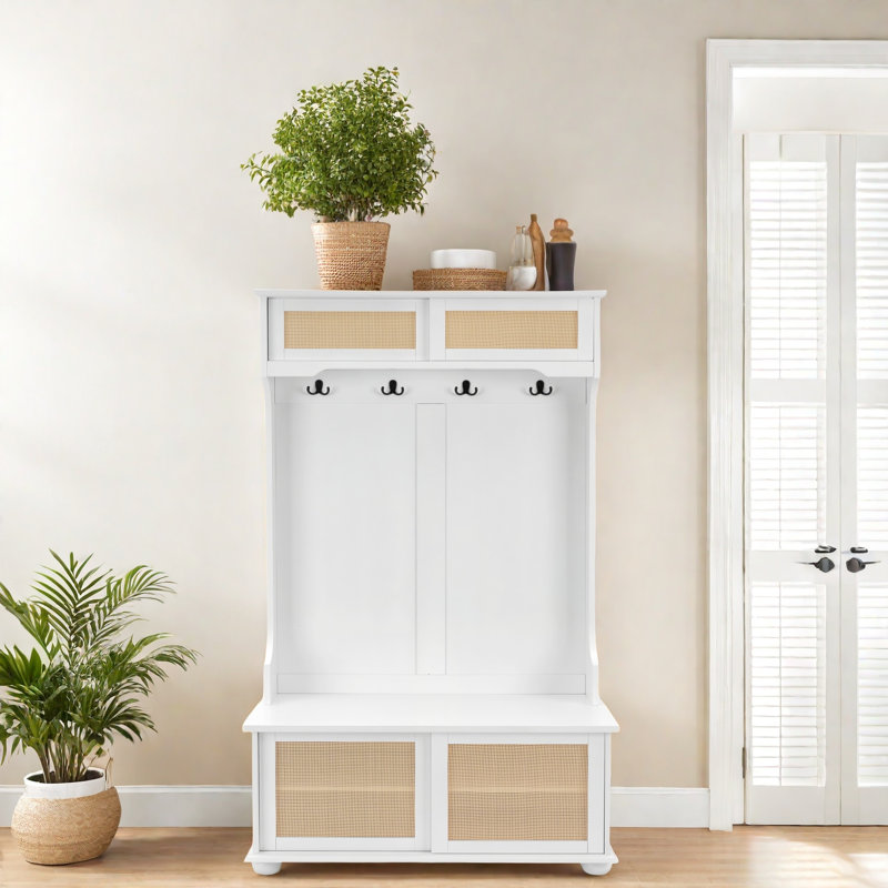 Banc d'entrée pour vestibule Brandilee, Blanc