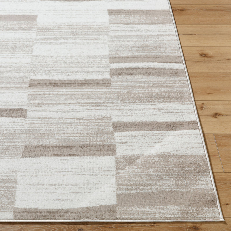 Brown Modern Rug, Abstract Stain Resistant Easy to Clean Rug For Living, Dining Room, Bedroom, Kitchen