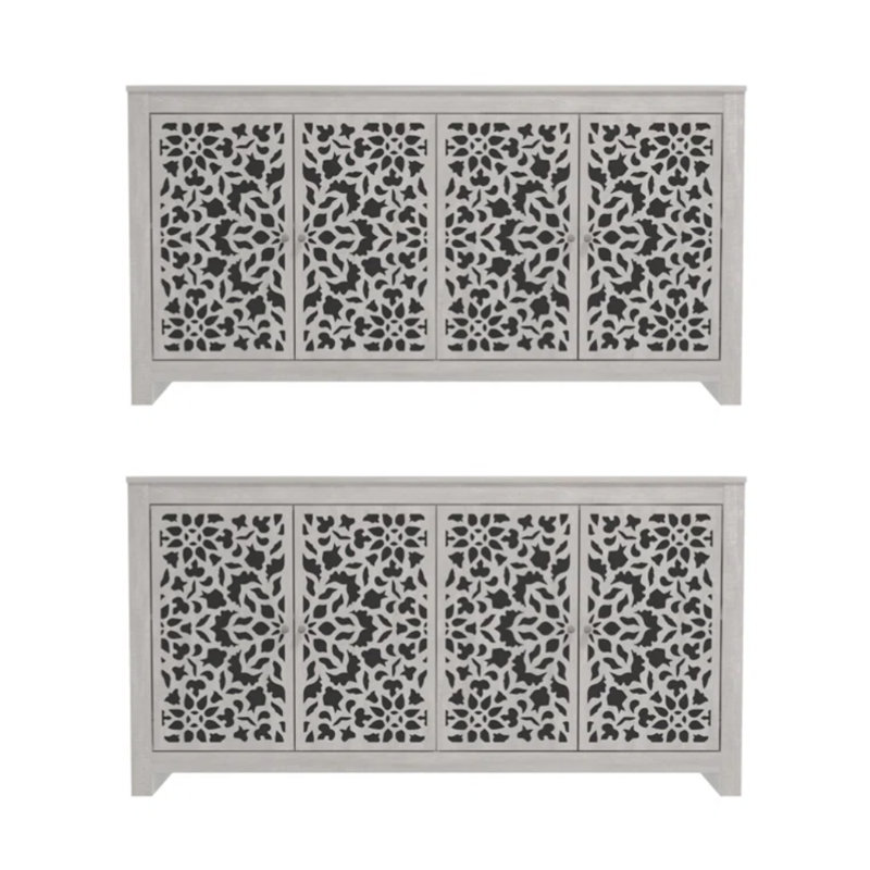 Ensemble de 2 commodes de rangement Arrastia, Chêne gris cendré