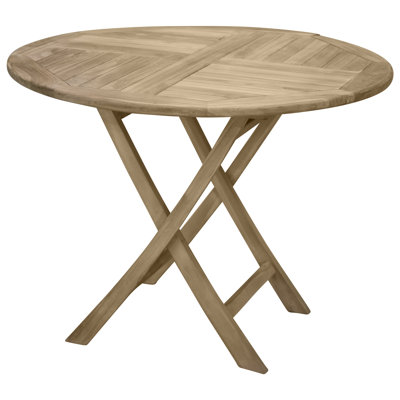Baek Round Solid Wood Metal Extendable Outdoor Patio Table