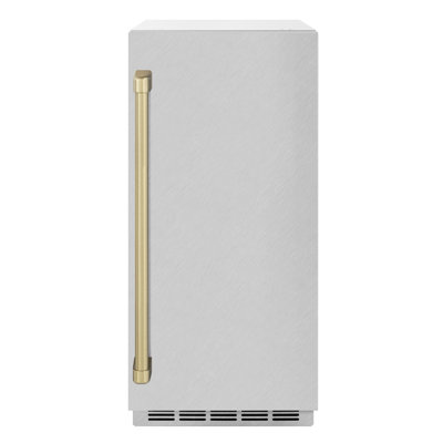 ZLINE Autograph 15 inch Touchstone Clear Cube Ice Maker w/ Polished Gold Handle