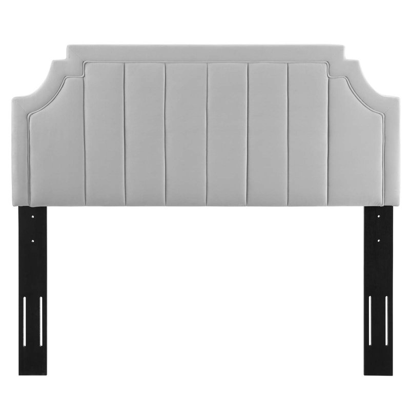 Upholstered Velvet Panel Headboard, King/California King, White