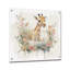 Girafe dans un lit de bébé avec des fleurs - Art mural acrylique girafe pour la cuisine-163945926
