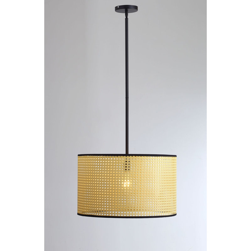 Luminaire suspendu tambour doré à 1 lumière Anden