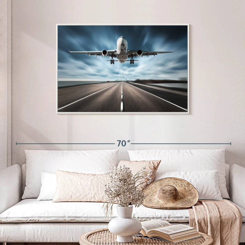 Avion de piste, Cadre flottant blanc, 43 po x 29 po