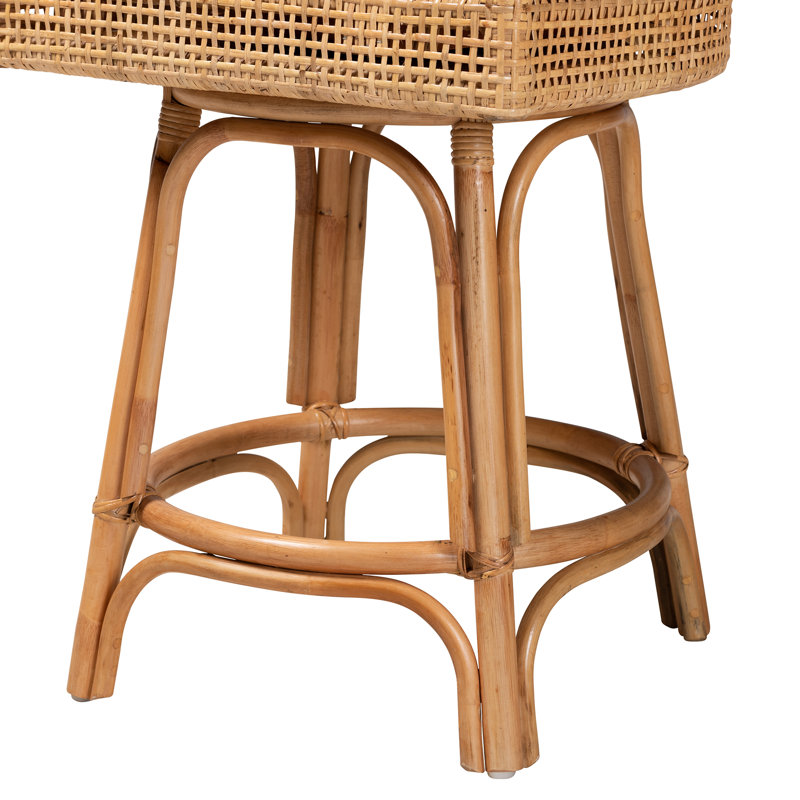 Bhagipuri 360 Swivel Rattan Counter & Bar Stool, Counter Stool (26” Seat Height)