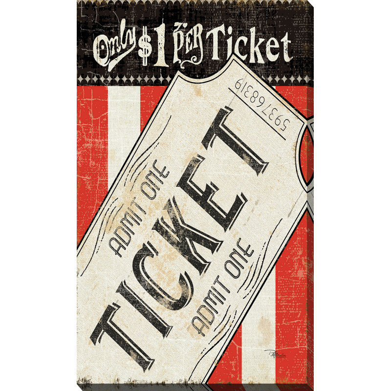 Impression sur toile tendue movie ticket, H 60 po x l 36 po