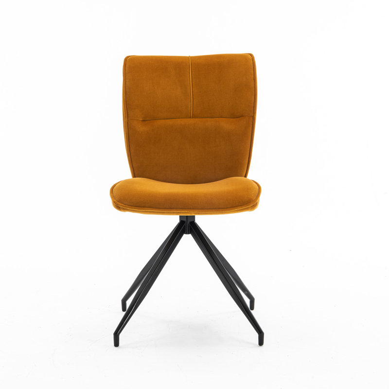 Fairgrove 49cm H Velvet Upholstered Side Chair, Mustard, 6