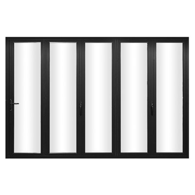 Porte pliante en aluminium noir à 5 panneaux de 144 po x 96 po KaMic Elite-Fold