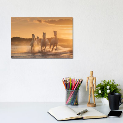 White Angels Of Camargue XXXIX by Daniel Kordan - Wrapped Canvas Print