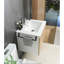 Meuble-lavabo mural 24 po avec porte-serviettes flottant blanc et jaune-307987006