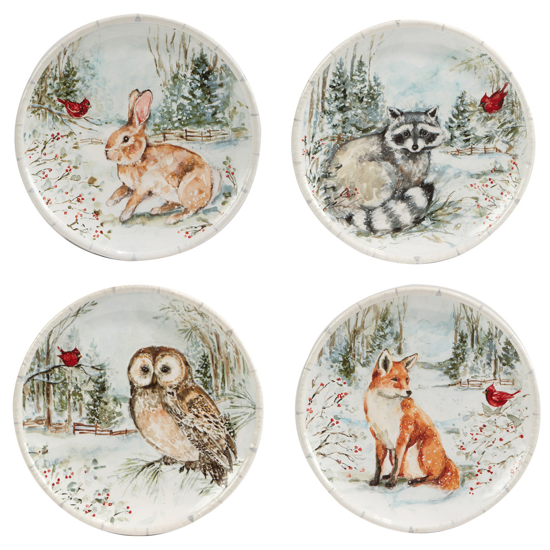 Winter''s Walk Set Of 4 Dessert Plates Certified International