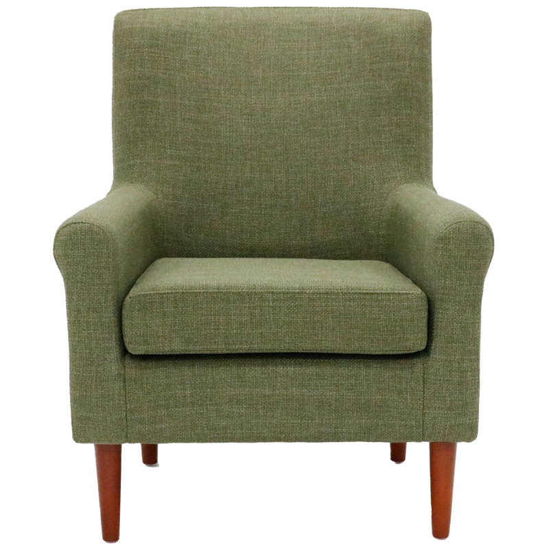 Ronald Upholstered Armchair, Green Polyester Blend