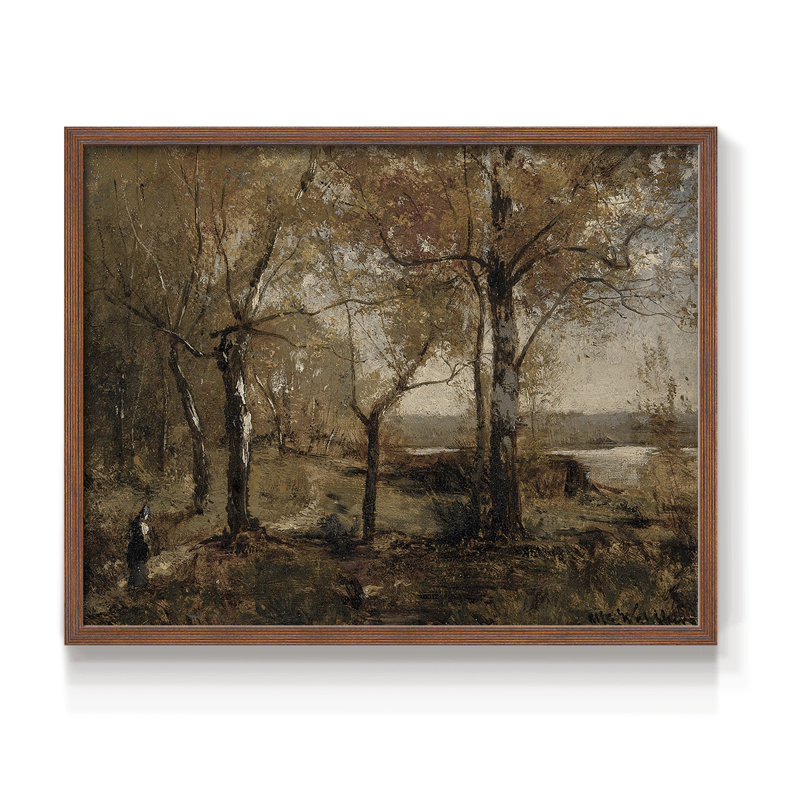 Paysages rétro-DLxxi-impression encadrée - réversible, H 8 po x l 10 po, Noyer