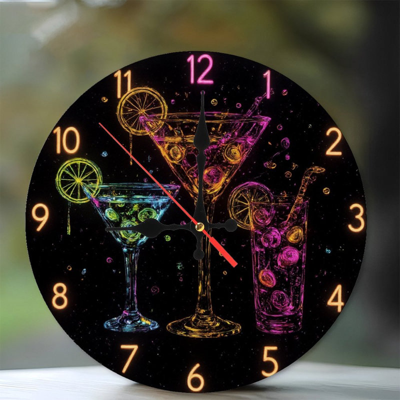 Cadran de l'horloge avec effet néon