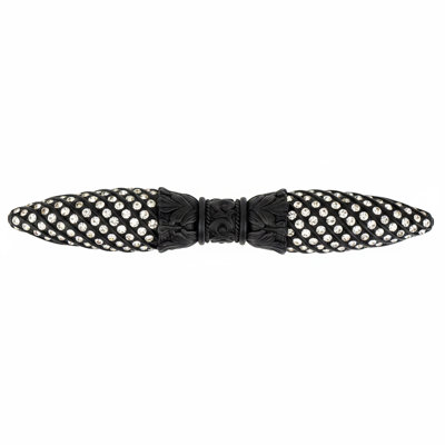 FONTAINEBLEAU 3" C TO C PULL; DECORATED WITH SWAROVSKI® CLEAR CRYSTAL; MATTE SILVER FINISH