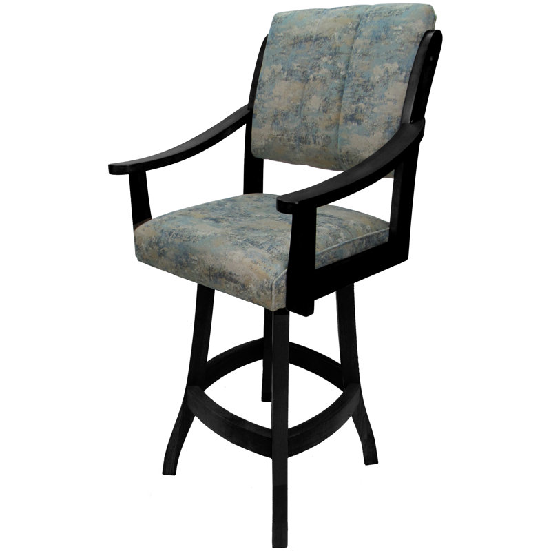 Tabouret de comptoir pivotant Valine, Noir, Tabouret de comptoir (siège d'une hauteur de 26 p