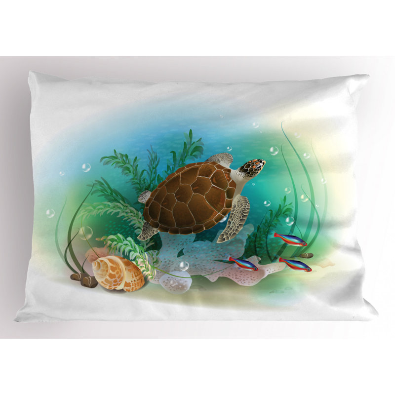 Turtle Polyester Sham Set, King