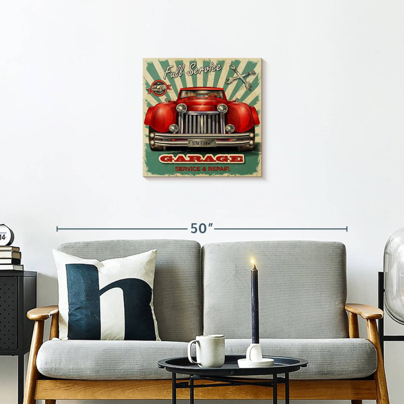 Enseigne murale de garage vintage Khylige, H 20 po x l 20 po