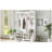 Modern Hallway Hall Tree with Metal Hooks and Storage Space, Multi-Functional Entryway Coat Rack with Shoe Cubbies, White-435337003