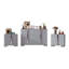  Ensemble de chambre à coucher 3 pièces, commode élégante à 6 tiroirs et 2 tables de chevet avec poignées en métal, gris-696722820