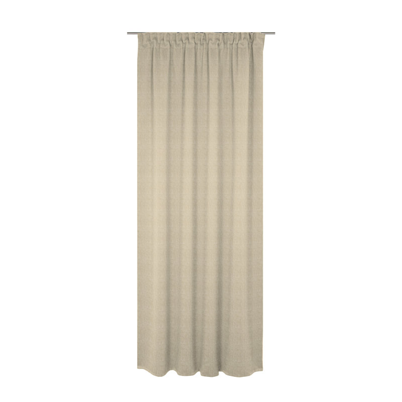 Quaniece Semi Sheer Single Curtain Panel, 245cm H x 135cm W, Sand