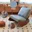 Chaise berçante confortable, fauteuil oscillant rembourré de haute qualité, structure en bois massif, parfaite pour une chaise d'appoint-614999277