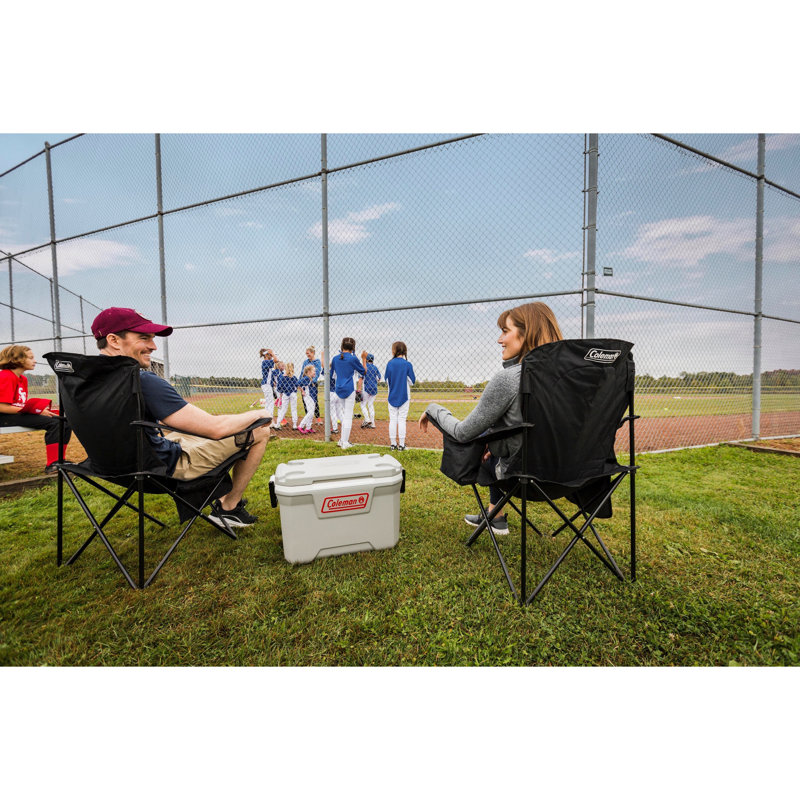 Chaise de camping pliante avec coussin Cooler, Noir