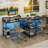 2-Person Reversible Computer Desk Long Office Desk With LED Lights-1927610916